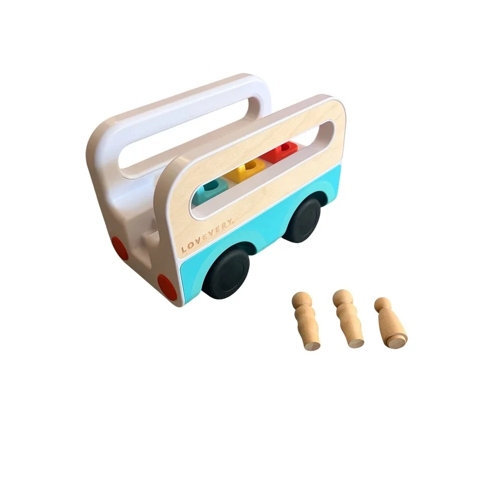 Lovevery Wheel Around Town Bus Montessori Toy with Peg People